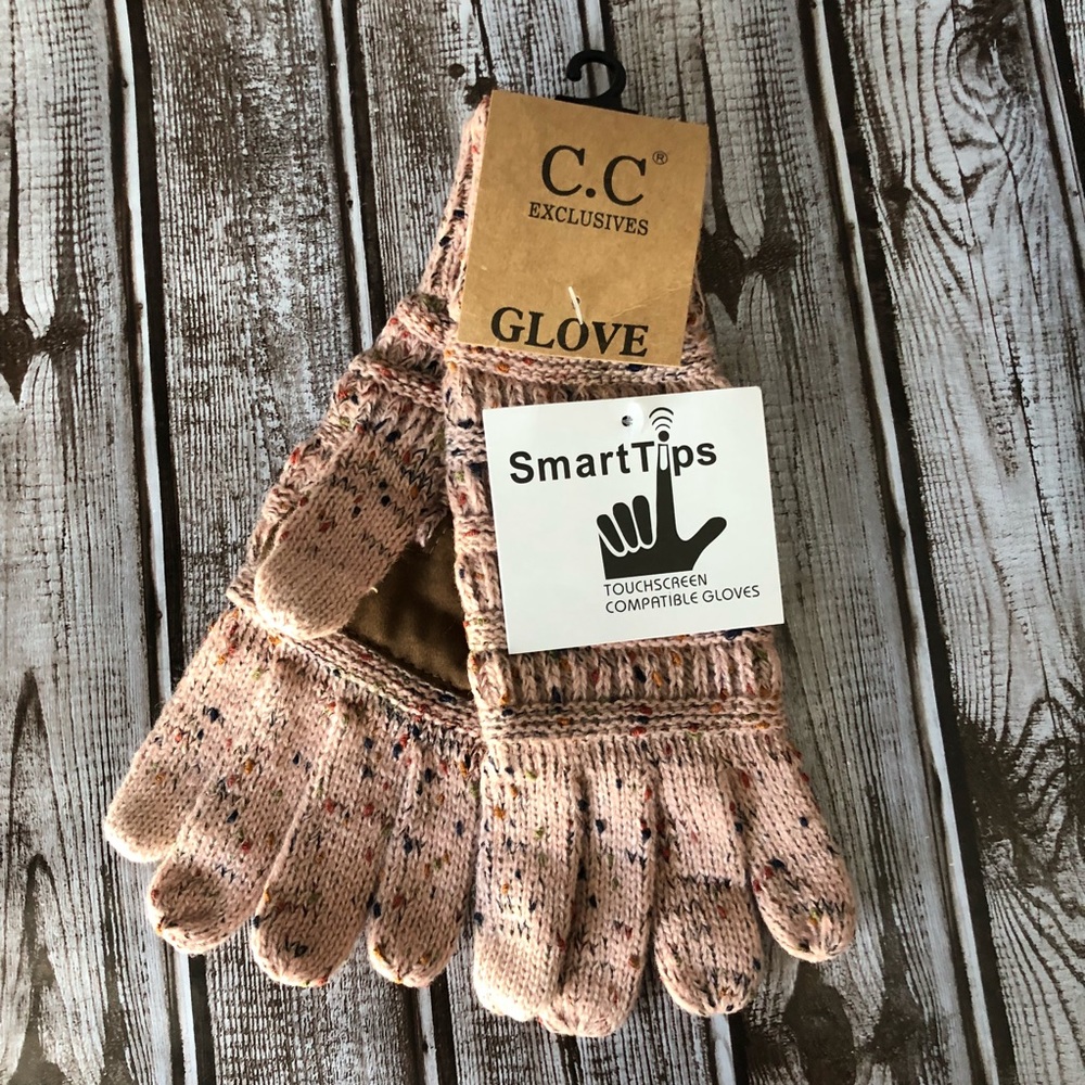 Indi Pink Ribbed confetti C.C glove Smart Touch - Picture 3 of 5